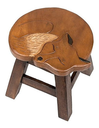 Fox Design - Taburete Corto Decorado Con Madera De Acacia, T