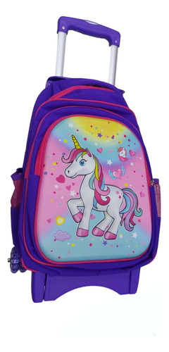 Morral Mochila Unicornio 5d Doble Llanta Siliconada