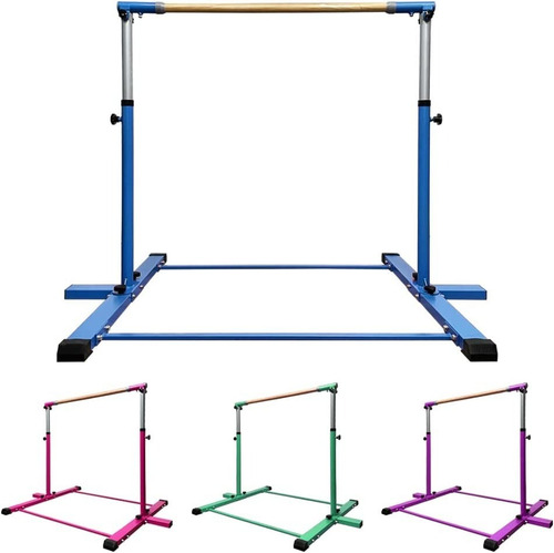 Barra Horizontal P/gimnasia, Altura Ajustable 3-5 Ft, Azul