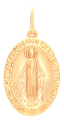 Imagem 1 de 4 de Pingente Medalha Nossa Senhora Das Graças Em Ouro 18k