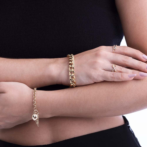 Pulseira Grumet De 10.3mm Em Ouro 18k Com Fecho Gaveta 20,0