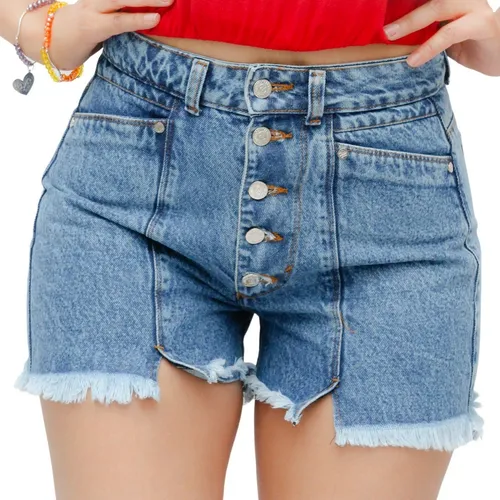 Calma Poner Fracaso Short Mezclilla Holgado Mom Botones Michaelo Jeans Ref3005