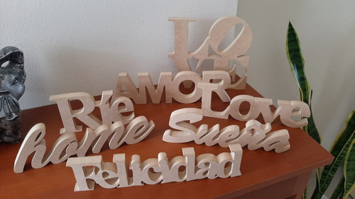 Palabras Decorativas Madera 18 Mm - Home - Love - Amor - Etc Palabras Decorativas A Eleccion