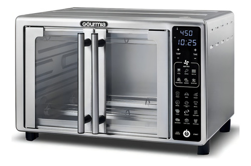 Freidora De Aire Gourmia Horno Digital Pantalla 19 Funciones Color Plateado