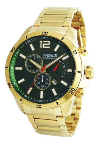 Relógio Masculino Magnum Cronógrafo Ma35235g - Dourado