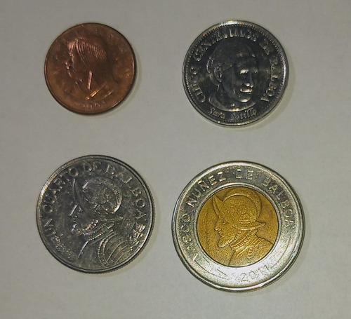 Serie De 4 Monedas De Panama 1 Y 5 Cent. 1/4 Y 1 Balboa Unc