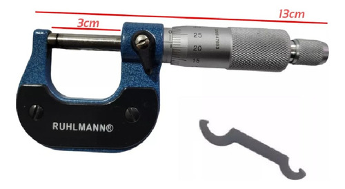 Micrómetro Mecánico 0 A 25 Mm Profesional Ruhlmann Ru47300