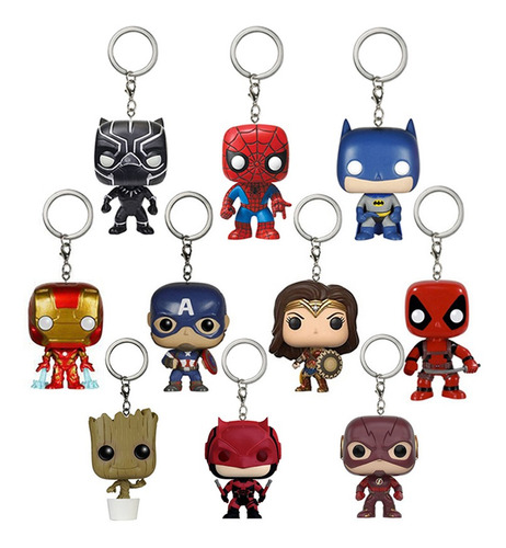 Juego De 10 Llaveros Funko Pop Mini Figuras Marvel