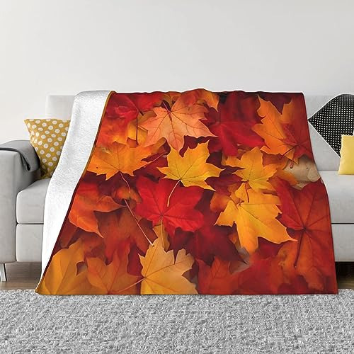 Manta Estampada Decorativa Otoño Hojas Suave Regalo 40 X30 