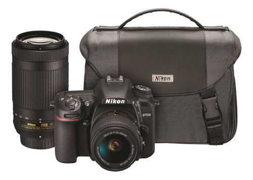 Nikon D7500 Dual Zoom Lens Kit DSLR color negro