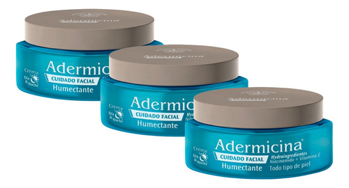Combo X3 Adermicina Crema Facial Humectante Vitamina E 90gr