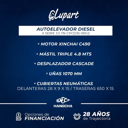 Autoelevador Diesel 0 Hs Hangcha 3.5 Tn Serie X