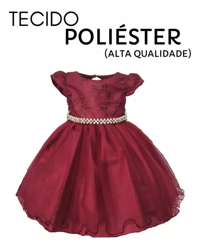 Vestido de Festa Infantil Vermelho Princesa Luxo - Xuxuzinhos Baby