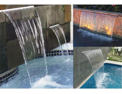 Imagen 2 de 2 de Cascada Cortina Agua Alberca Piscinas 48 Conex Trasera