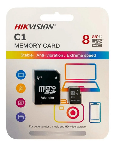Memoria Microsd 8gb Hikvision C1 Micro-sd Clase 10 92 Mb/s ®