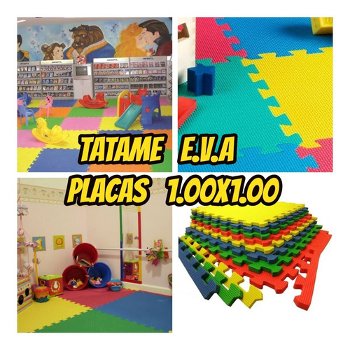 Imagem 1 de 9 de Tatame Eva Placas P/forrar Chão Kit C/12 De Um Metro+brinde