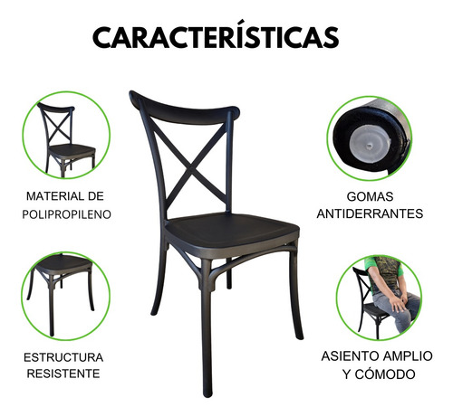 Silla Crossback Minimalista Sala Comedor Elegante 5 Piezas