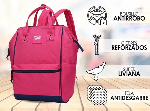 Imagen 3 de 8 de Mochila Cartera Everlast Urbana Anti Robo Resistente Liviana