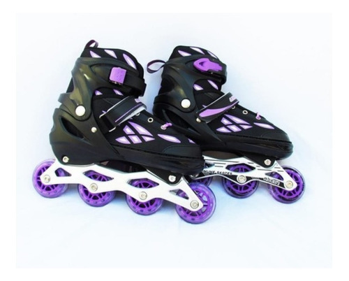 Patins Inline 37/40 Semi-profissional Preto/roxo - Unitoys