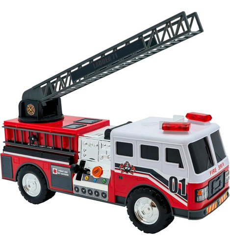 Action Drive - Camión De Bomberos Interactivo De 16 Pulgadas
