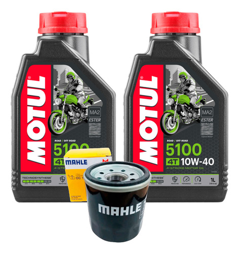 Kit 2 Lts Óleo Motul 5100 10w40+ Filtro Óleo Vulcan 650 650s