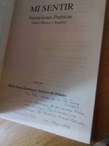 Mi Sentir / Narraciones Poéticas - María Teresa Domínguez S. (Usado)
