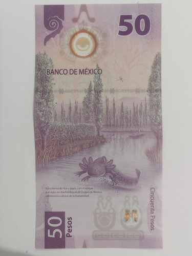 Billete De 50 Pesos Ajolote Serie Ak Con Error De Impresion