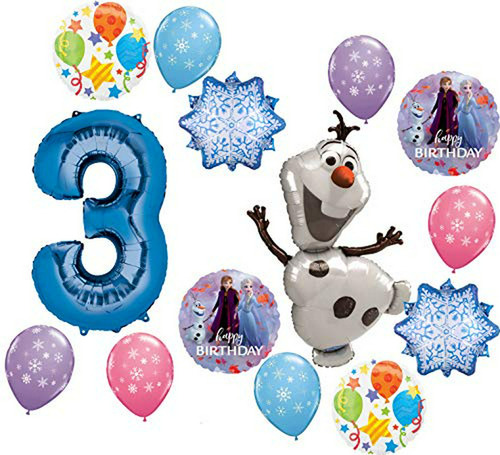 Suministros De Fiesta De Frozen 3er Cumpleaños Globo Ramo Ol