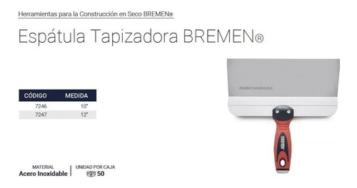 Imagen 3 de 9 de Espatula Tapizadora Acero Inoxidable 10 Bremen 254mm