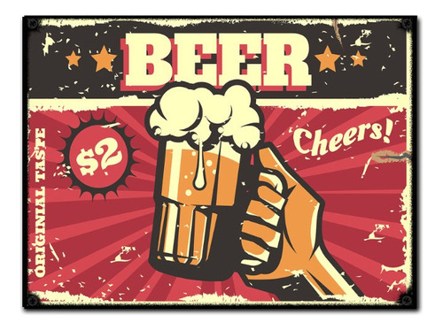 #888 - Cuadro Vintage - Beer Bar Cerveza Poster No Chapa