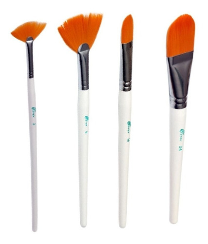 Imagem 1 de 1 de Kit Pincel Branco Seda Sintetica Para Estetica Estek