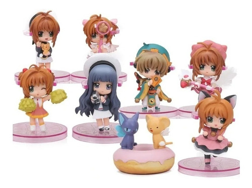 Sakura Cardcaptor Coleccion X 8 Figuras Con Base