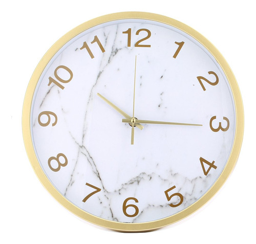 Reloj De Pared Dorado Con Blanco 30cm