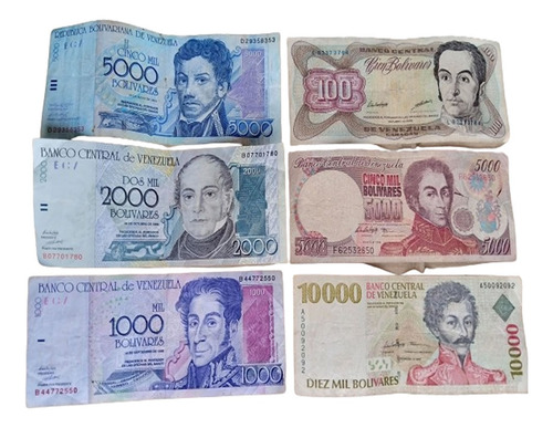Remate 6 Billetes Antiguos Venezolanos 1998