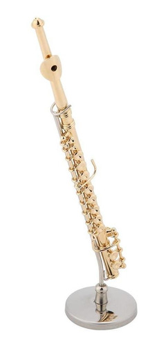 Instrumento De Flauta En Miniatura Chapado En Oro, Cobre, 14