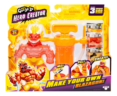 Goo Jit Zu Hero Creator Blazagon Deluxe 3 Rellenos Bandai