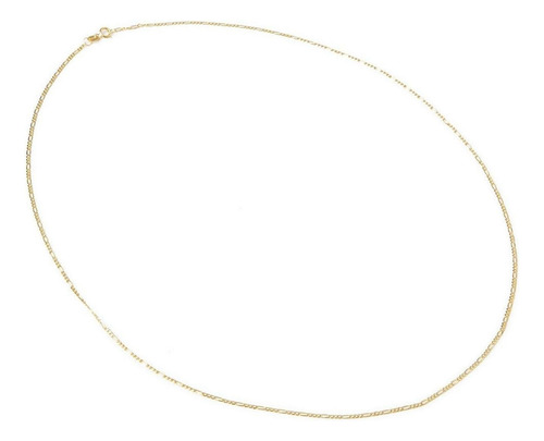 Cadena Figaro 3x1 Bitono 1.5mm 60cm Oro Italiano Solido 10k Color Dorado