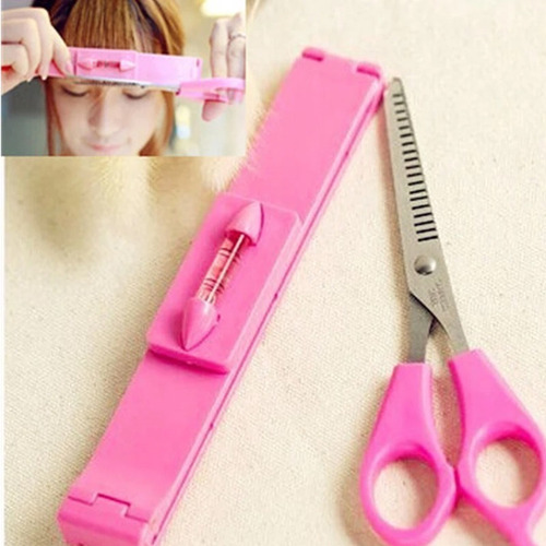 Regla Niveladora Para Corte De Flequillo + 1 Tijera Entresac