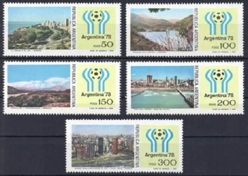 1978 Mundial Futbol- Ciudades Sedes- Argentina (sellos) Mint