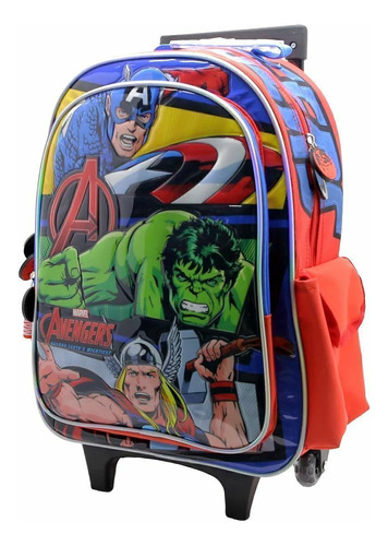 Mochila Con Carro Avengers Vengadores - Marvel - 16 Pulgadas