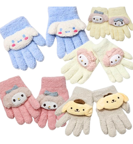 Guantes Plush Personajes Hermosos Diseños Suaves Kwaii