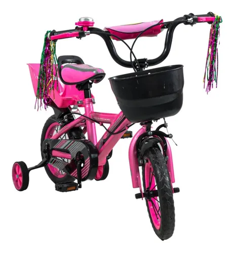 Bicicleta Infantil Rodado 12 Nena Lamborghini Con Sillita