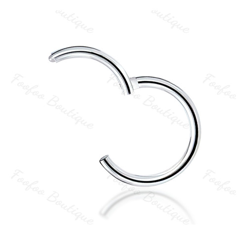 Piercing Septum Acero Quirúrgico Argolla Oreja Nariz 10mm 1 Plateado