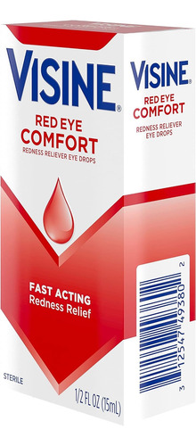 Gotas Visine Red Eye Comfort Alivio Rápido Ojos Rojos 15ml