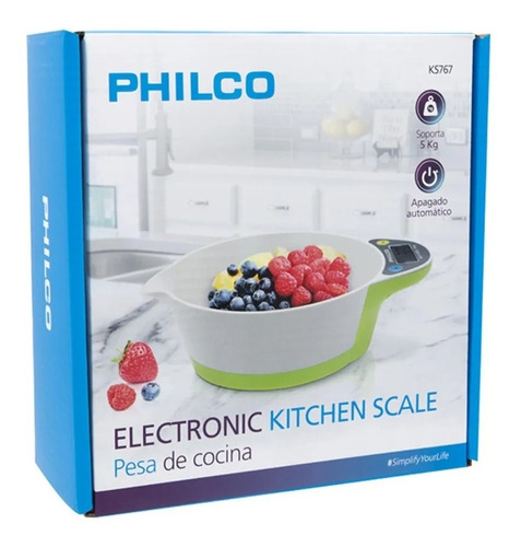 Balanza Digita Bowl Peso De Cocina 5kg Philco