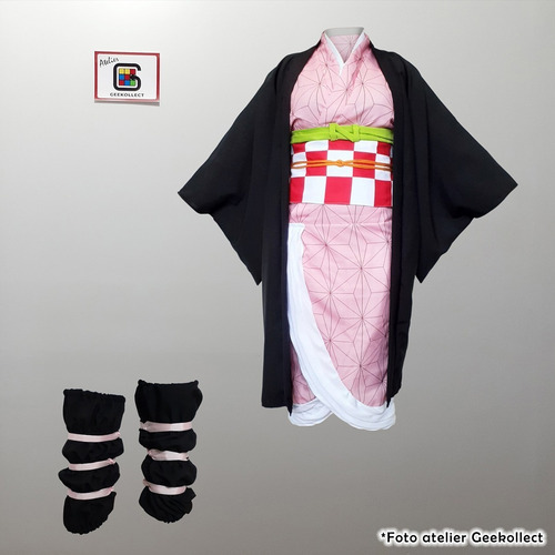 Cosplay Nezuko Kamado 9 Peças Com Peruca - Demon Slayer