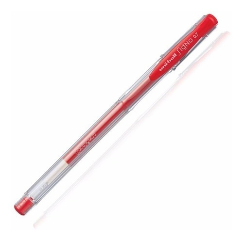 Uni-ball Signo 0.7 Roller Uni Um-100 Lapicera Tinta Roja Color de la tinta Rojo Color del exterior Transparente