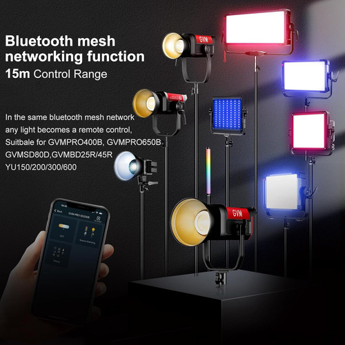 Gvm - Luz De Video Led De 200 W Con Caja De Luz, Sd200b
