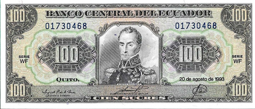 Ecuador 100 Sucres Año 1993
