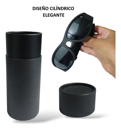Estuche Lentes Rigido Cilindrico Gafas Con Funda 2 Piezas